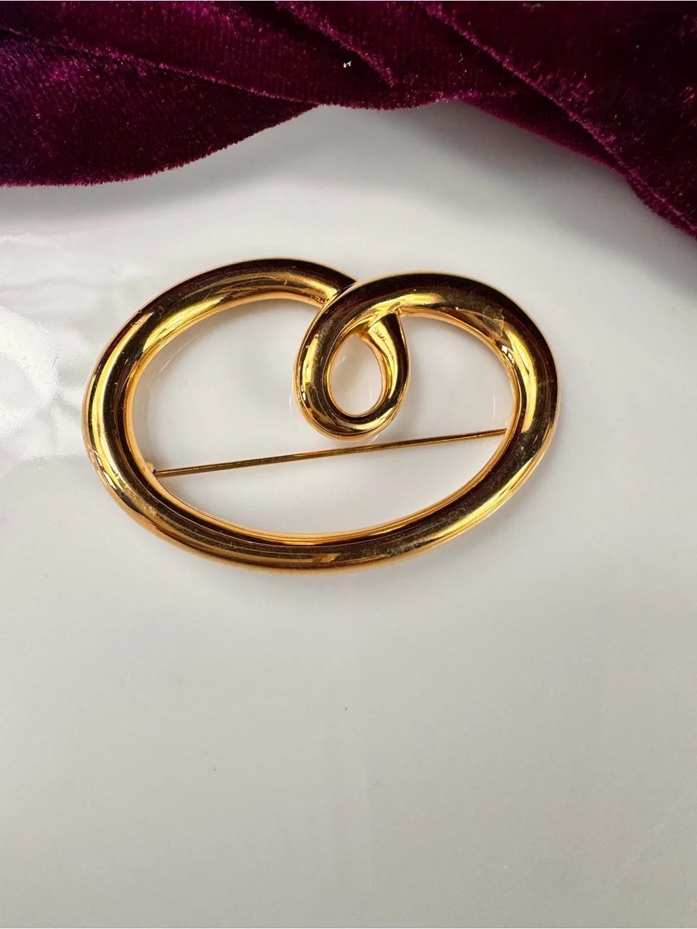 Monet Gold Loop Knot Brooch